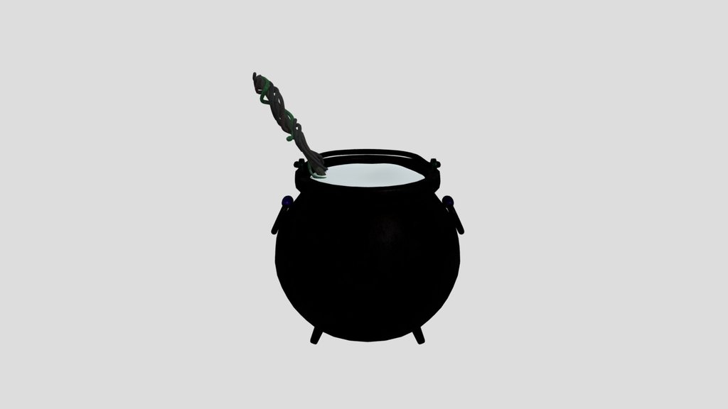 Magical Witch Pot Cauldron With Wooden Stirrin