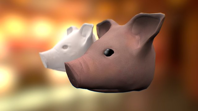 Pig Head 3D Model