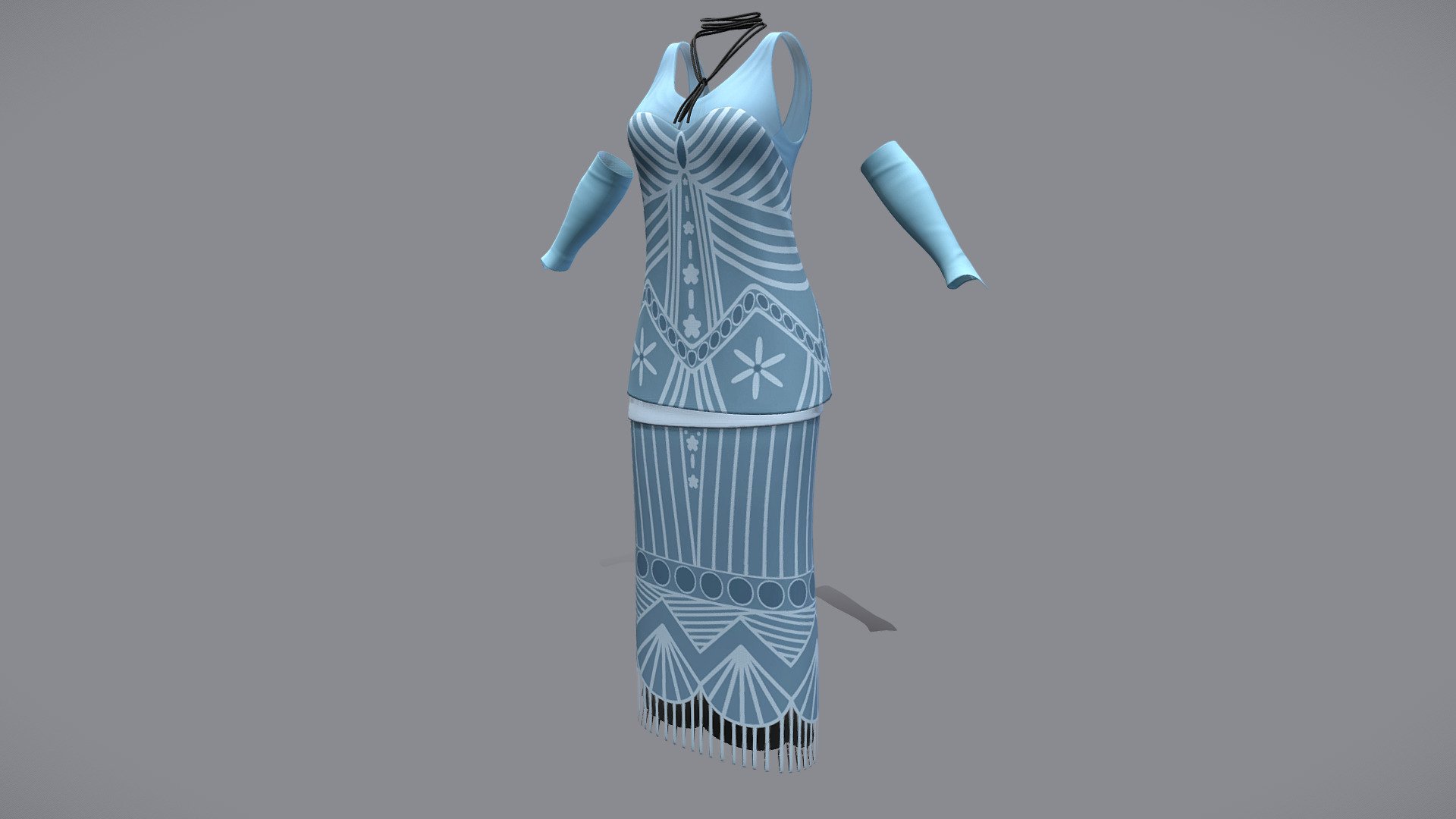 Female Tassels Bottom Long 1920s Dress Buy Royalty Free 3d Model By 3dia [20be466] Sketchfab