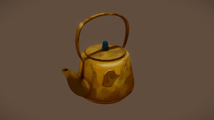[Student Work] Dirty Gold Teapot 3D Model