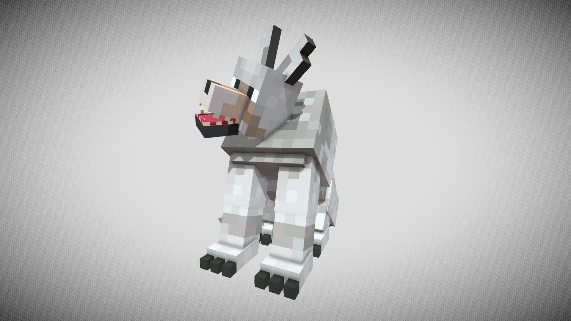 minecraft wolf 3d model
