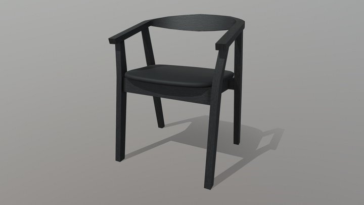 Stockholm Chair Black 3D Model