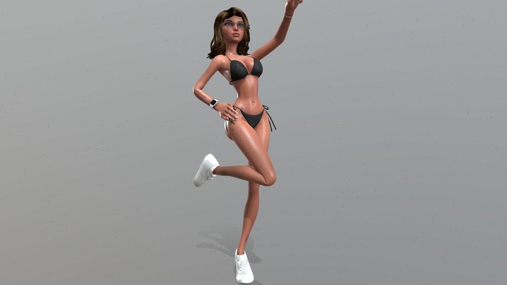 Female standing V2 3D Model