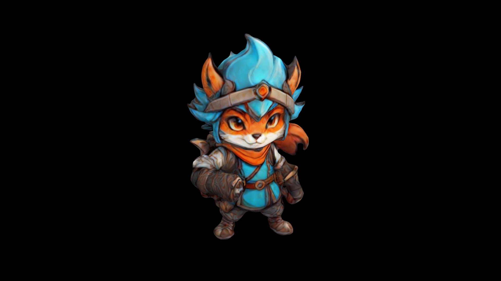 a blue fox dressed as a knight the fox is wearin - Download Free 3D ...