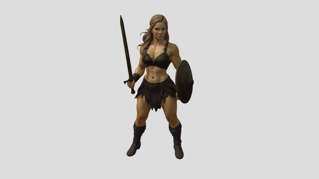 female warrior 3d model