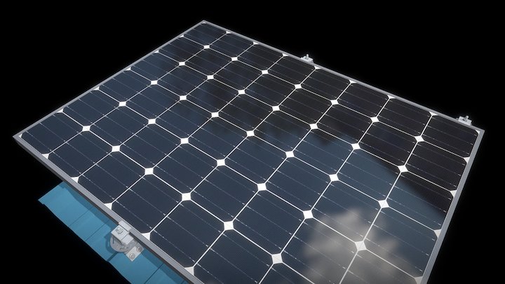 Solar panel mounting system for metal roof 3D Model