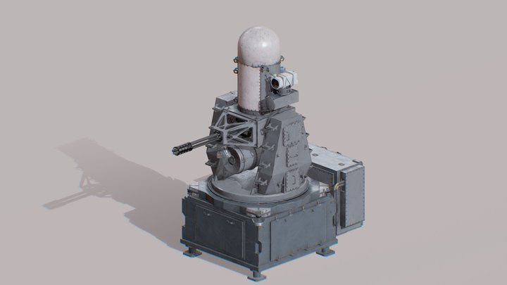Phalanx CIWS (Game / Animation / PBR) 3D Model