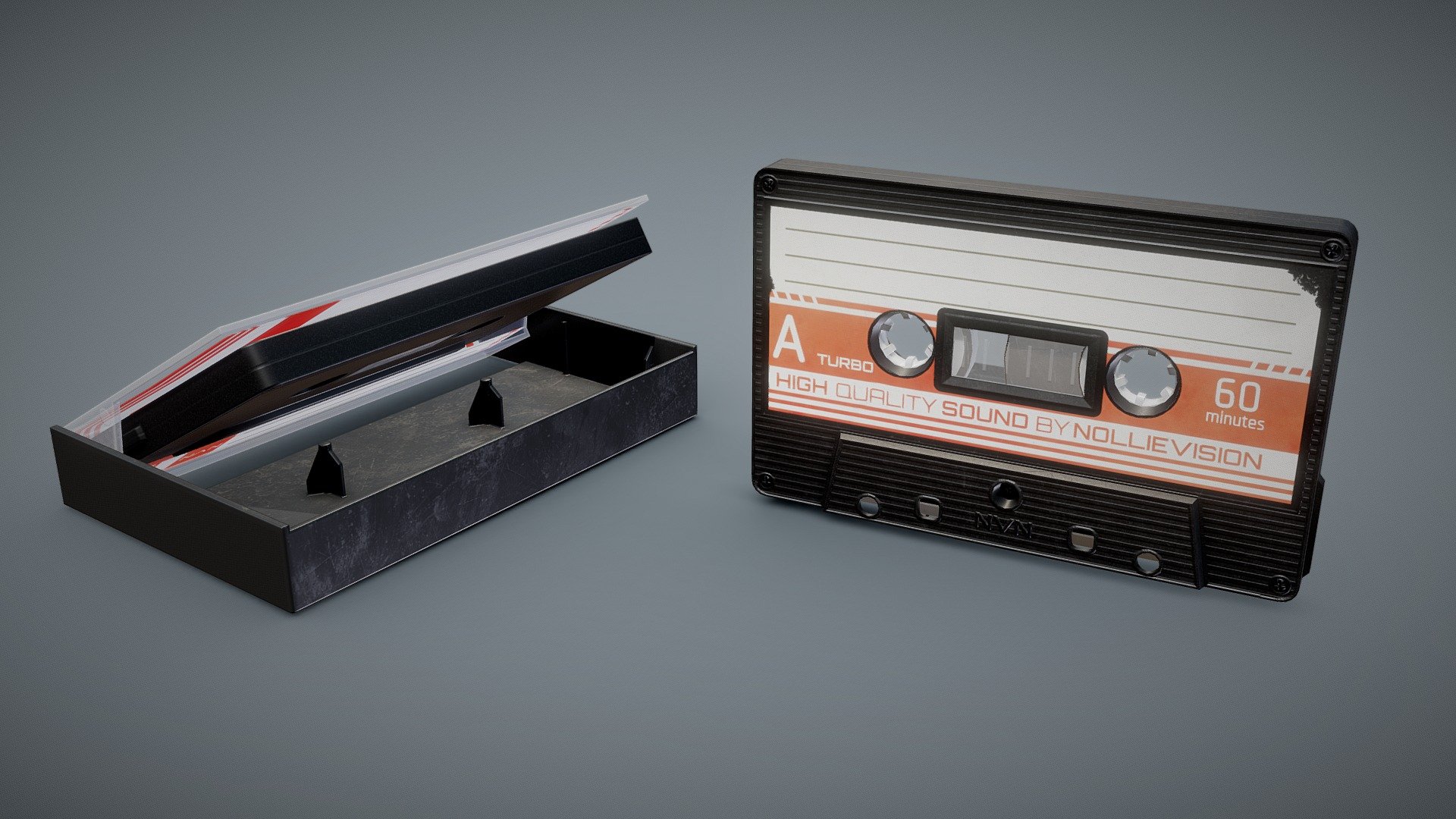 Cassette Tape And Case Black - Buy Royalty Free 3D model by ...