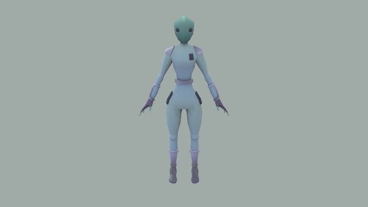 Low Polly Alien Character 3D Model