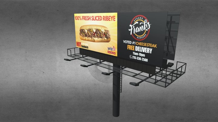 Billboard (.psd layered texture maps included) 3D Model