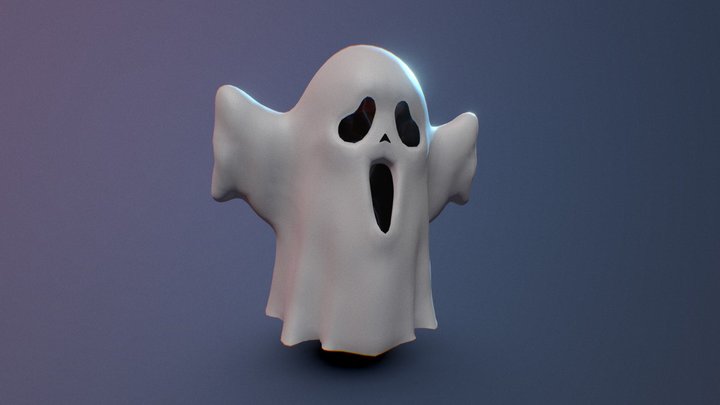 Cartoon Ghost Cloth 3D Model