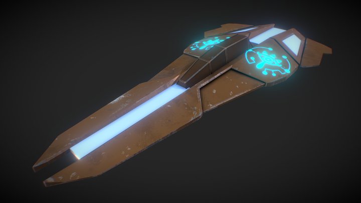 Spaceship Painted Model 3D Model