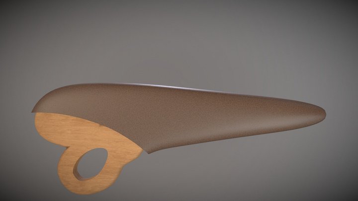 Scissor Comb -wooden 3D Model