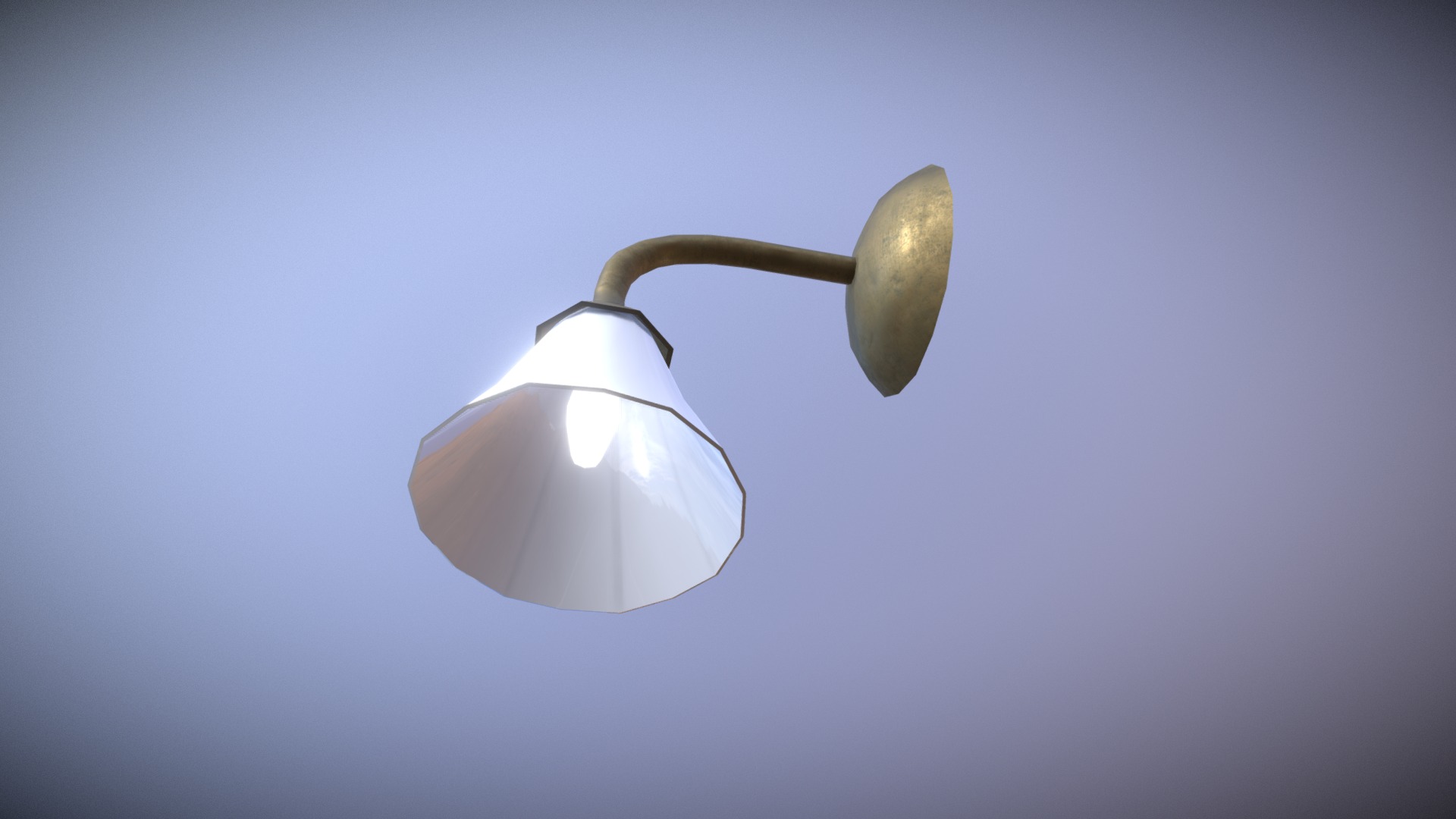 3D model Game Ready Wall Lamp Low Poly - This is a 3D model of the Game Ready Wall Lamp Low Poly. The 3D model is about a light fixture from a ceiling.