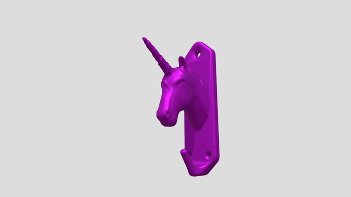 Einhorn-Regenbogen-Kleiderhaken 3D Model