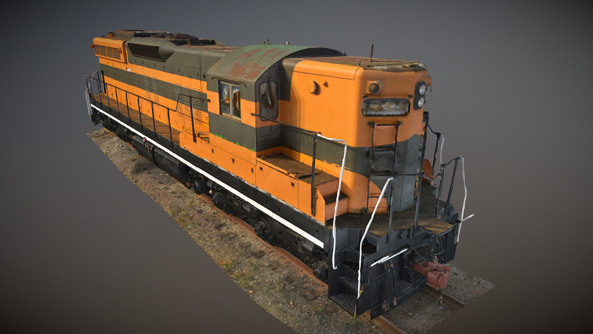 3D model Great Northern EMD SD9 #599 - This is a 3D model of the Great Northern EMD SD9 #599. The 3D model is about a train on a track.