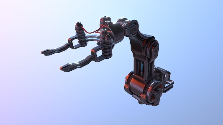 WIP - SciFi Factory Crate Loading Arm 3D Model