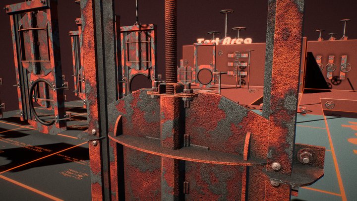 Spindle Gate Valve (Rusty Version) 3D Model