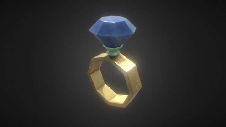 Anillo de Zafiro (Sapphire Ring) Low Poly 3D Model