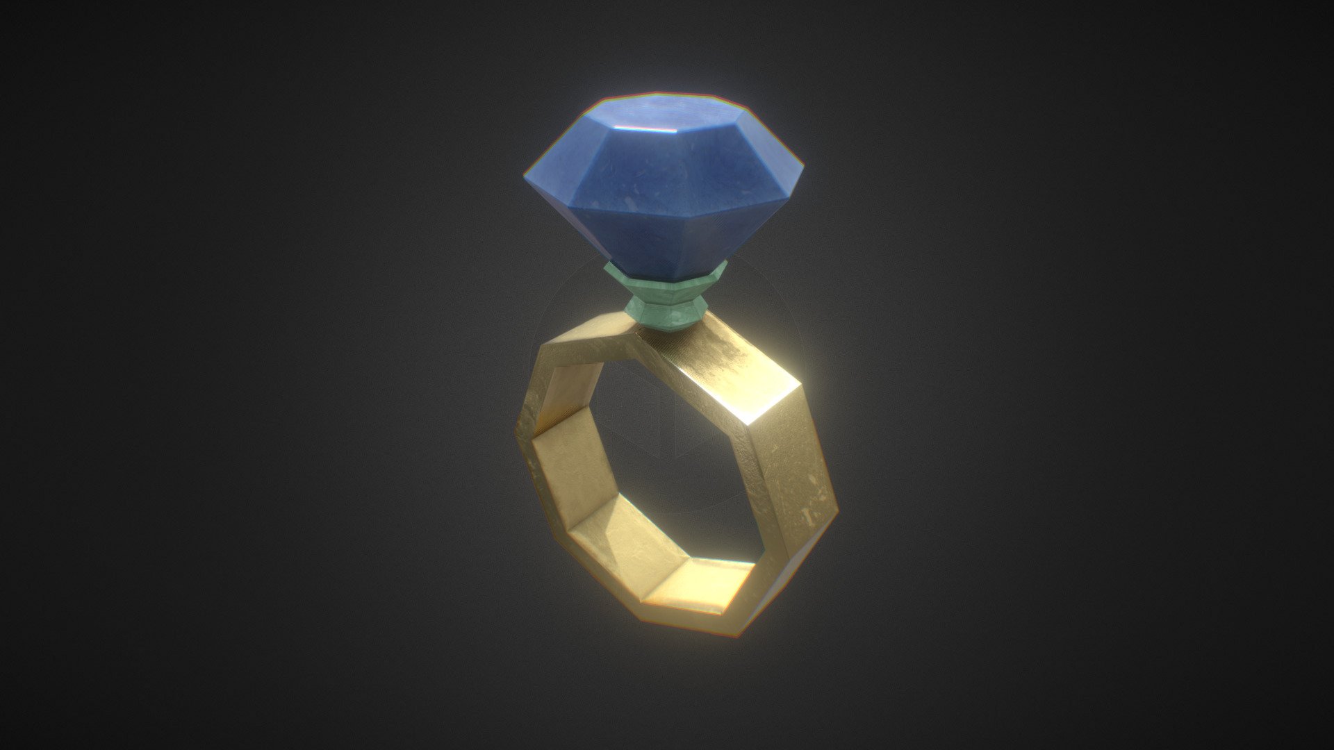 Anillo de Zafiro (Sapphire Ring) Low Poly