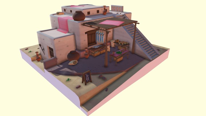 Ancient Egypt Market House 3D Model