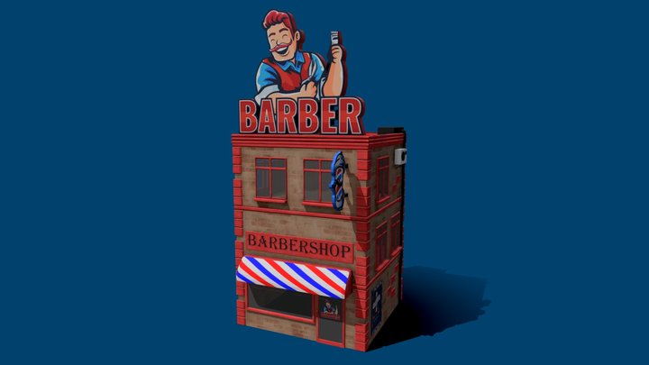 Barber Shop - Stylised 3D Model