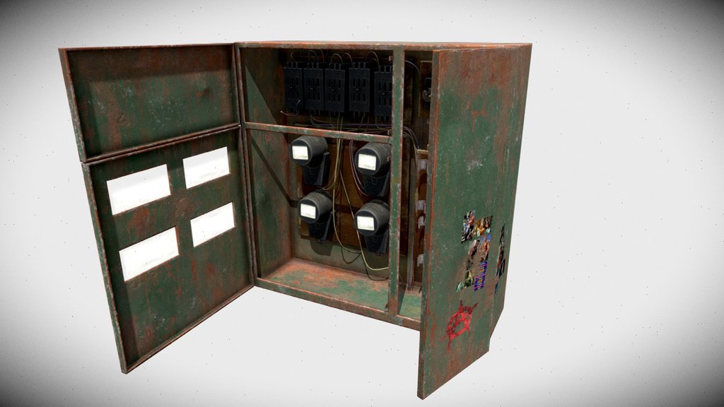 Rusty Abandoned Electrical Panel Game Ready(UE5)