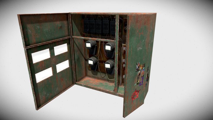 Rusty Abandoned Electrical Panel Game Ready(UE5)