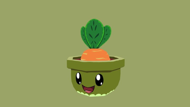 Potted Pal; Carrot 3D Model