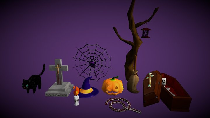 ハロウィーン　フリー素材 3D Model