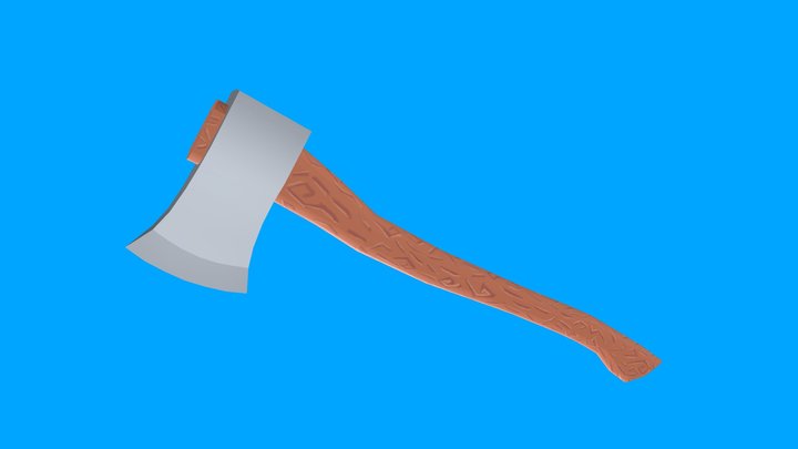 Low Poly Felling Axe 3D Model