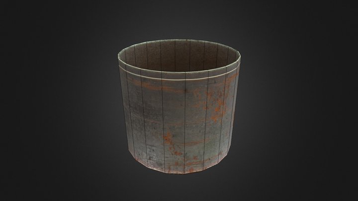 Low Poly Old Rusted Container 3D Model