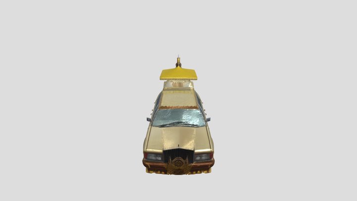 gold-decorated luxury limousine 3D Model