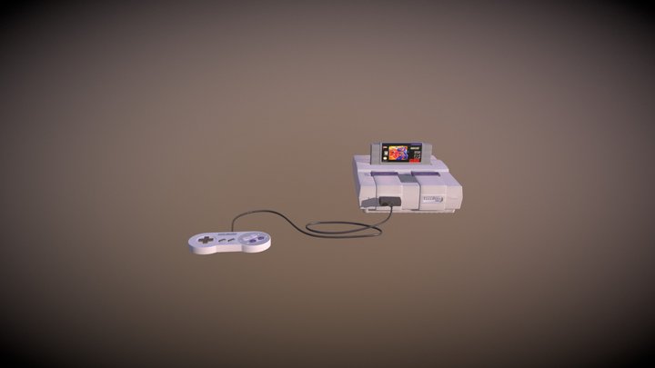 Super Nintendo Entertainment System (SNES) 3D Model