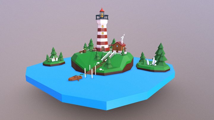 lighthouse island 3D Model