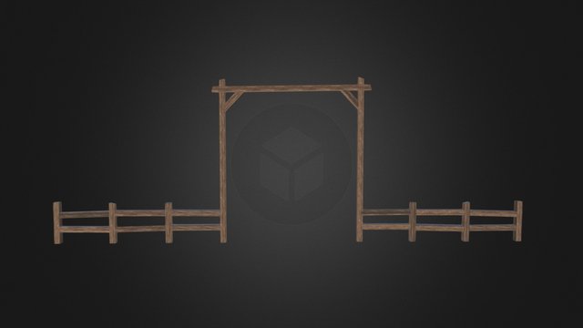 Fence and Gate (Wood) 3D Model