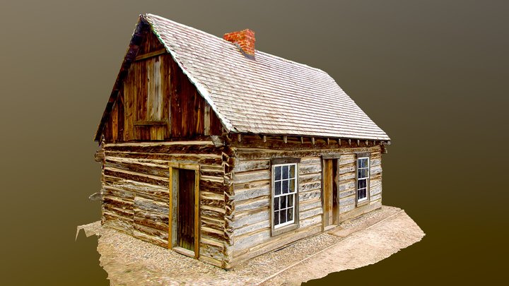 Butch Cassidy Childhood Log Cabin 3D Model