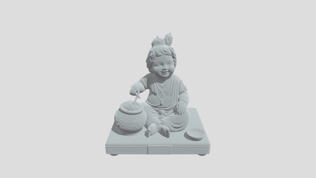 Golden Baby Krishna with Butter Pot