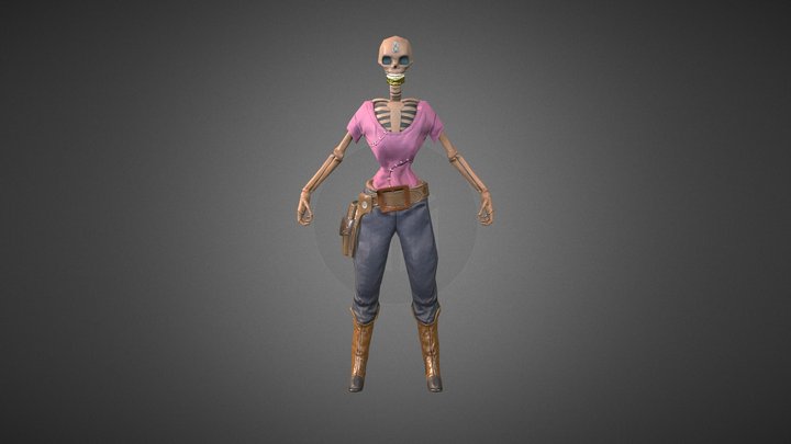 Skeleton Pirate (Golden Jaw) 3D Model