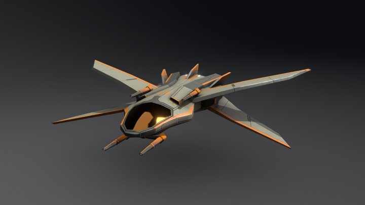 Spaceship "X" 3D Model