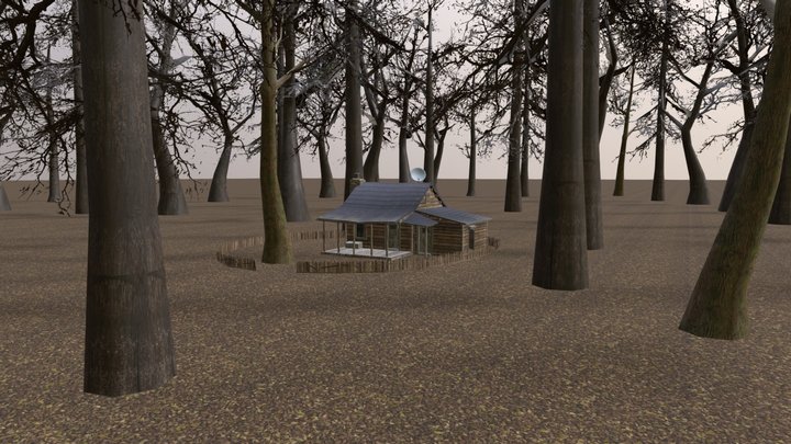 Horror House Scene Nature Tree And Environment 3D Model