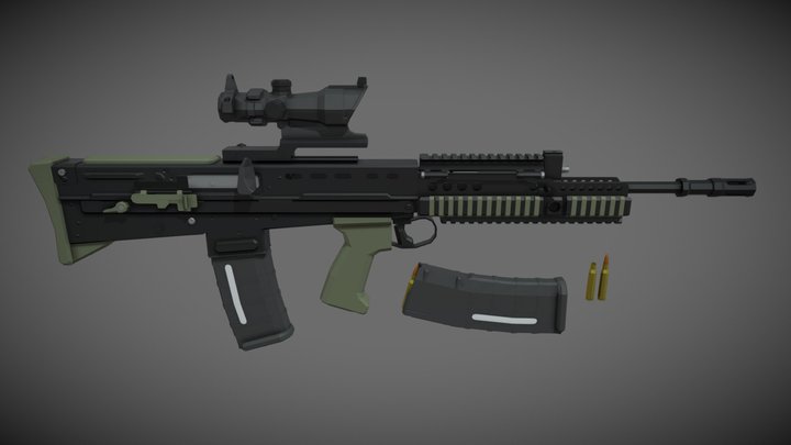 low-poly L85A2 – Free 3D Model STL