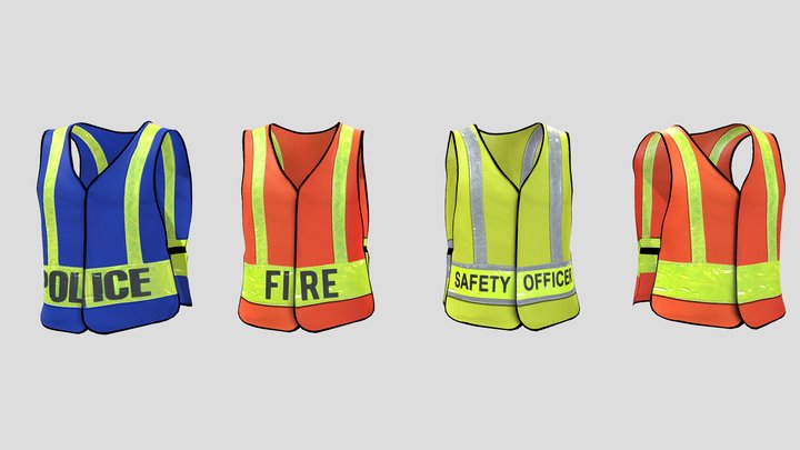 Men's Safety Vest 3D Model