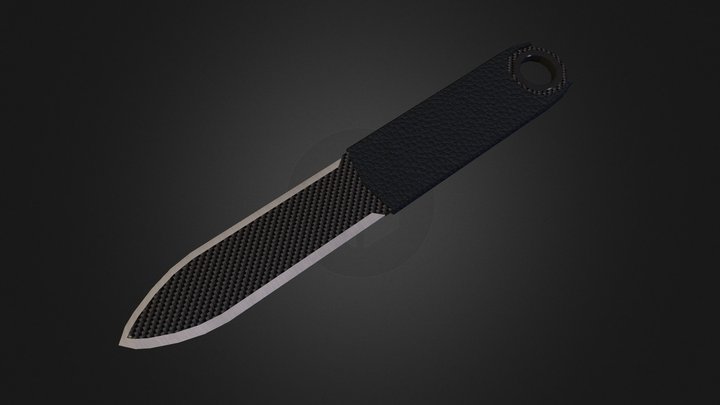 Carbon knife (low polly) 3D Model