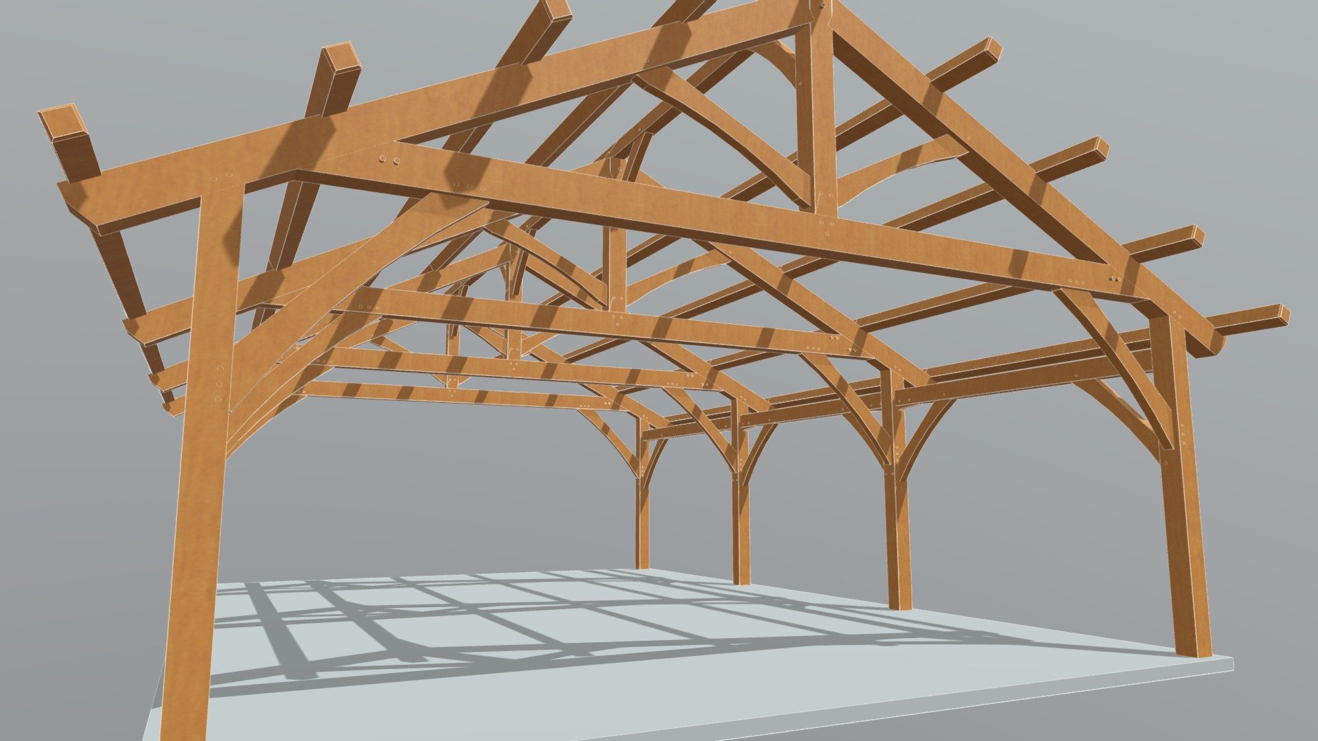 26x36 Timber Frame Carport — Sketchfab embed 3D viewer