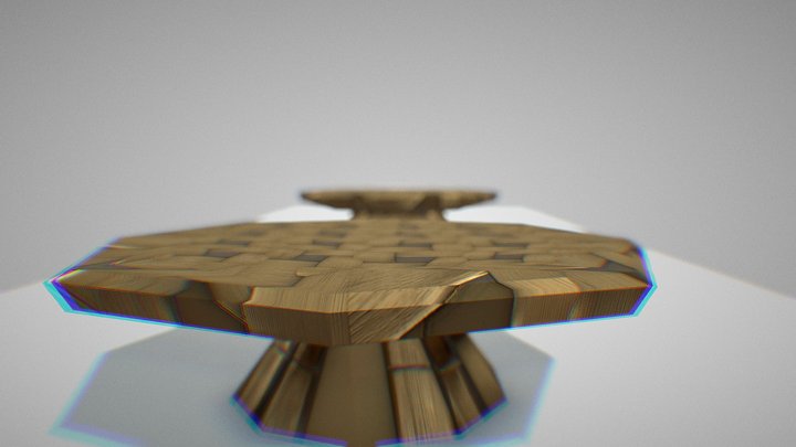 unusually style table or tables by wooden table/ 3D Model