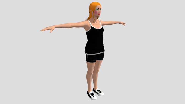 Free For You! Character Orange Hair Girl – Modello 3D gratuito STL