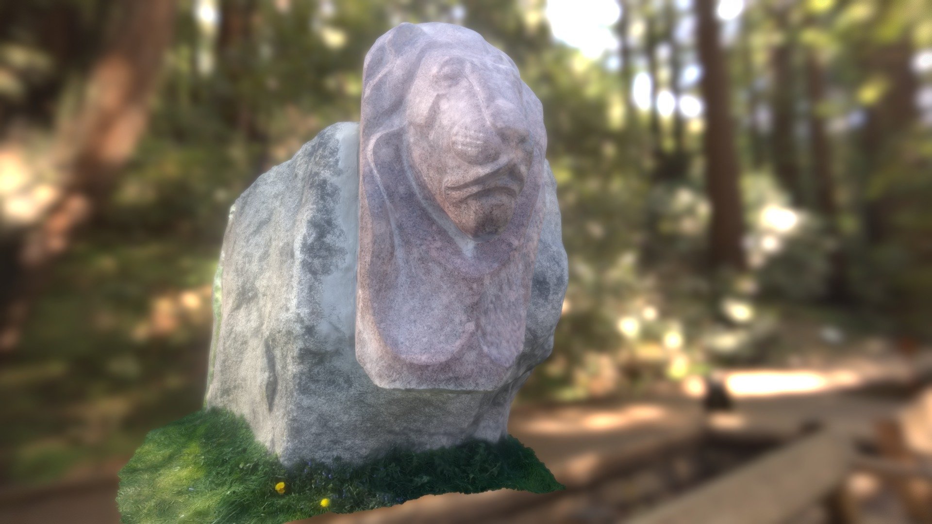 Stone sculpture of a lion