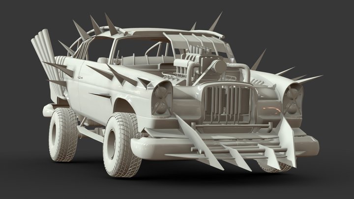 Mercedes Benz 300SE - Mad Max WIP 3D Model