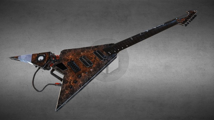Steampunk inspired guitar 3D Model